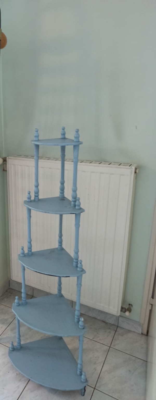 étagère bois bleue